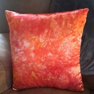 Hand Crafted Vibrant Orange Bag Purse Tote Pillow Set